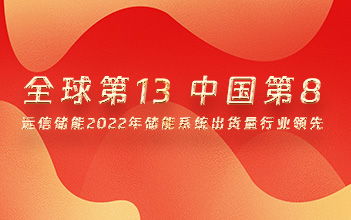 全球第13，中国第8！97522国际游戏储能2022年储能系统出货量行业领先！